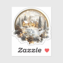 冬の風景ステッカー、ラベル