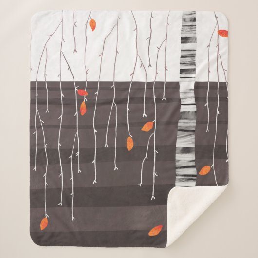 冬の風景ツリーアート シェルパブランケット (正面)