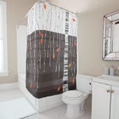 冬の風景ツリーアート シャワーカーテン (インサイチュ)