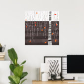 冬の風景ツリーアート ポスター (ホームオフィス)