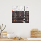 冬の風景ツリーアート ポスター (キッチン)