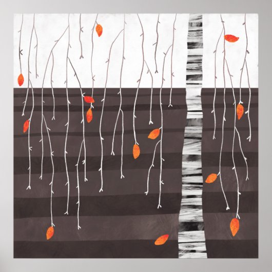 冬の風景ツリーアート ポスター (正面)