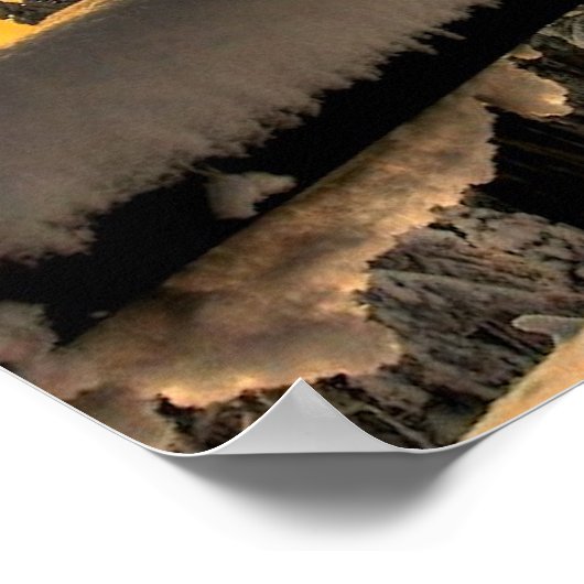 冬の風景フェンス写真自然壁ポスター ポスター (角)