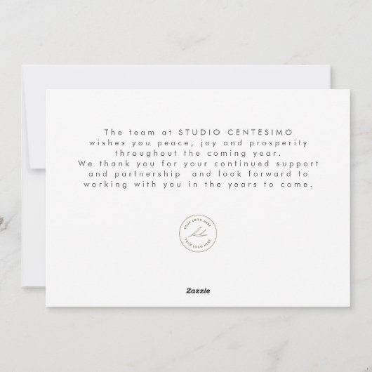 冬の風景フォトロ企業のゴ シーズンカード (裏面)