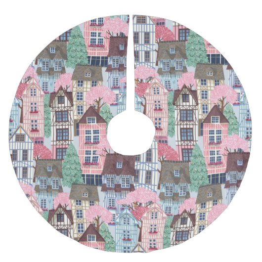 冬の風景ブラシ仕上げポリエステルツリースカート ブラッシュドポリエステルツリースカート (正面)