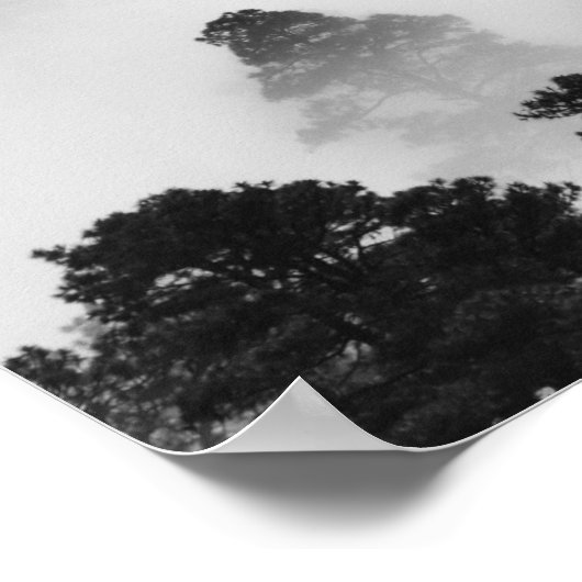 冬の風景モノクロ写真 ポスター (角)