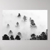 冬の風景モノクロ写真 ポスター (正面)