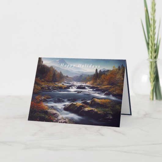 冬の風景ロッキー川の山 カード (正面)