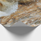 冬の風景内のかわいいリス ラッピングペーパー (角)