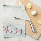 冬の風景冬の心地よいと喜び キッチンタオル (四つ折り)