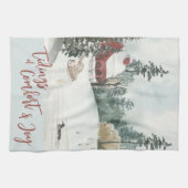 冬の風景冬の心地よいと喜び キッチンタオル (横)