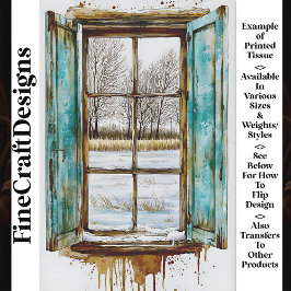 冬の風景木窓を介してAN1デコページ 薄葉紙