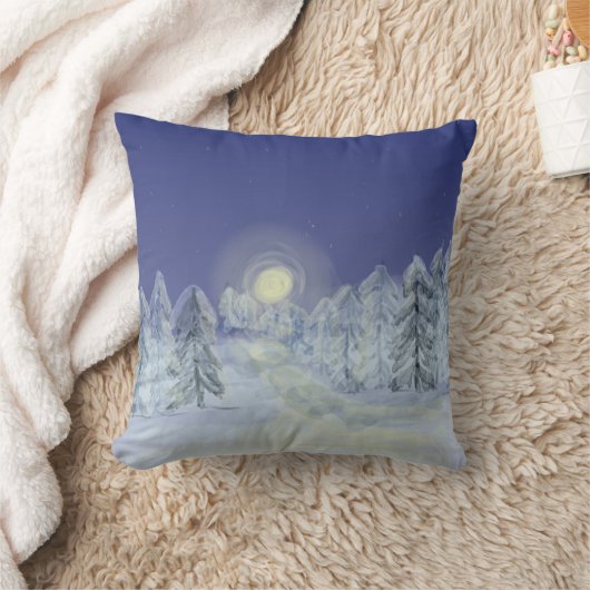 冬の風景枕 クッション (ブランケット)