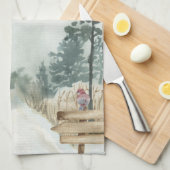 冬の風景歩くインザウィンターワンダーランド キッチンタオル (四つ折り)