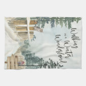 冬の風景歩くインザウィンターワンダーランド キッチンタオル (横)