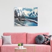 冬の風景油画 キャンバスプリント (インサイチュ (リビング))