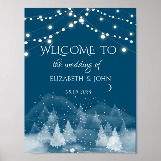 冬の風景結婚雪 ポスター (正面)