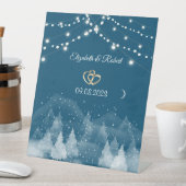 冬の風景結婚雪 台座サイン (インサイチュ)