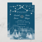 冬の風景結婚雪 招待状 (正面/裏面)