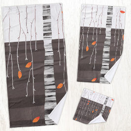 冬の風景絵画の木 バスタオルセット