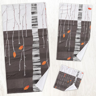 冬の風景絵画の木 バスタオルセット