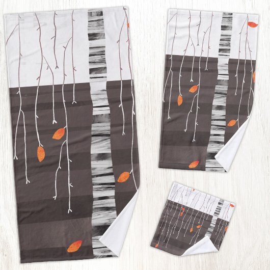 冬の風景絵画の木 バスタオルセット