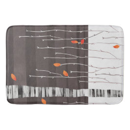 冬の風景絵画の木 バスマット