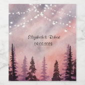 冬の風景緑松林 ワインラベル (シングルラベル)