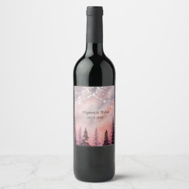 冬の風景緑松林 ワインラベル