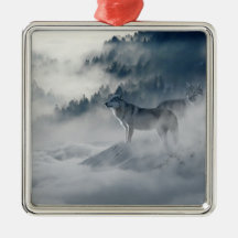 冬の風景陶磁オーナメント