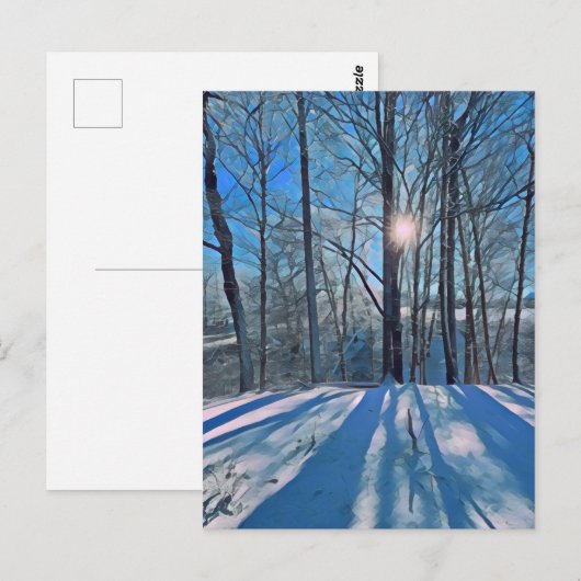 冬の風景雪の森 ポストカード (正面/裏面)