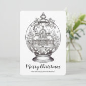 冬の風景雪グローブクリスマスアートカラーリング シーズンカード (スタンド正面)