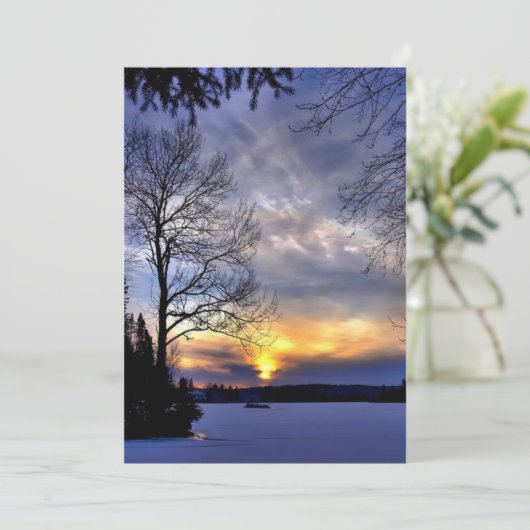 冬の風景霜の降りた、冬の夜 カード (スタンド正面)