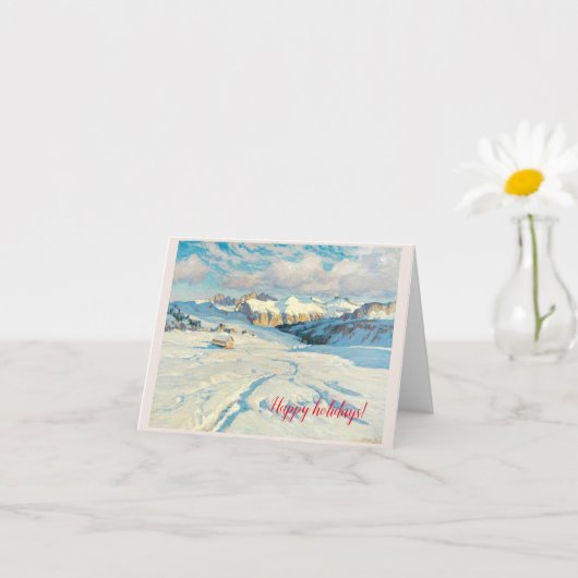 冬の風景 カード (小さな植物)