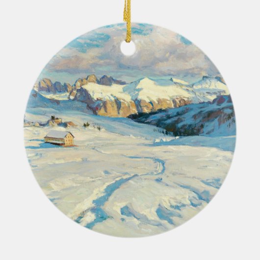 冬の風景、クリスマスツリー セラミックオーナメント (裏面)