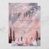 冬の風景 グリーンパインの森 ご参加のご返事 招待状 (正面/裏面)