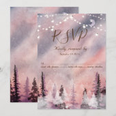 冬の風景 グリーンパイン フォレスト ご参加のご連絡 招待状 (正面/裏面)