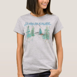 冬の風景 グレー 女性用 Tシャツ