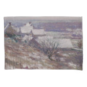 冬の風景(ジャバーニー、ノルマンディー、フランス) 枕カバー (正面左)