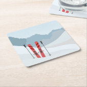 冬の風景 スクエアペーパーコースター (アングル)