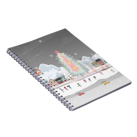 冬の風景:ナイトビレッジお祝い。 ノートブック (右側)