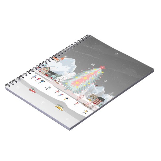 冬の風景:ナイトビレッジお祝い。 ノートブック (左側)