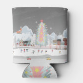 冬の風景：ナイトビレッジお祝い。 缶クーラー (裏面)