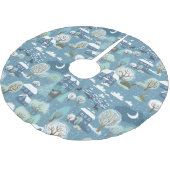 冬の風景 ブラッシュドポリエステルツリースカート (アングル)