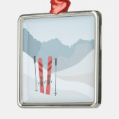 冬の風景 メタルオーナメント (左)