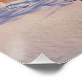 冬の風景 水彩画 パープル ピンクの写真入り名入れギフト ポスター (コーナー)