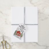 冬の風景 赤い家 ベビーシャワー ギフトタグ (より糸付き)