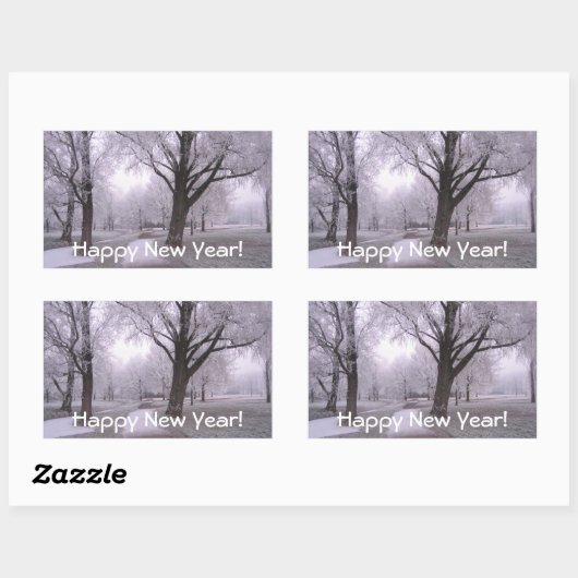 冬の風景 長方形シール (シート)