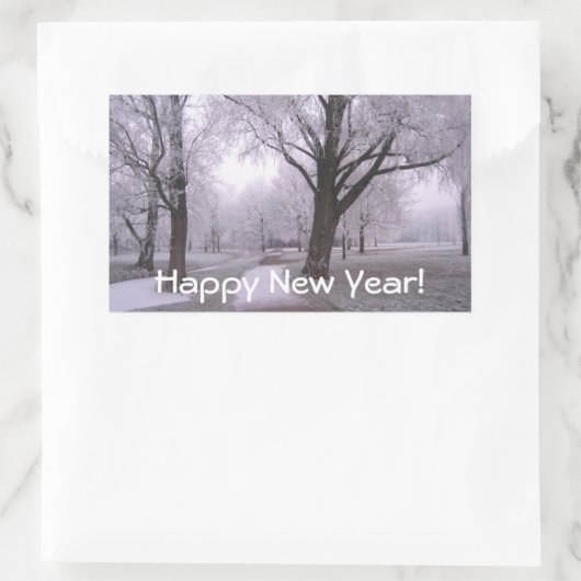 冬の風景 長方形シール (バッグ)