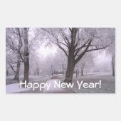 冬の風景 長方形シール (正面)